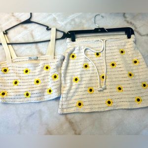 Zara 2piece crochet skirt set